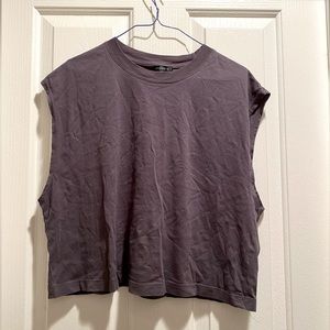 ✨TWO FOR $30 | Dynamite Grey/White Cropped Muscle Tees | Excellent Condition